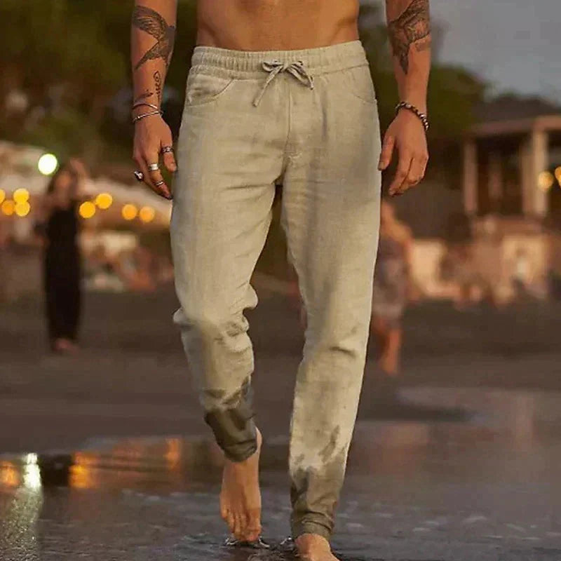 Jaxx - Pantalon décontracté en lin pour homme