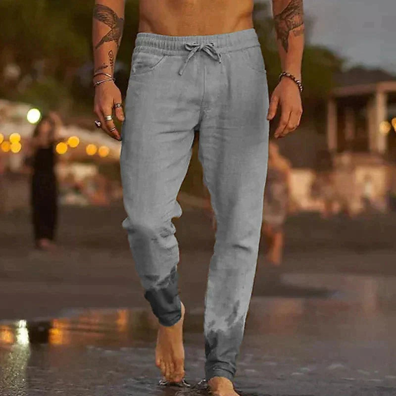 Jaxx - Pantalon décontracté en lin pour homme