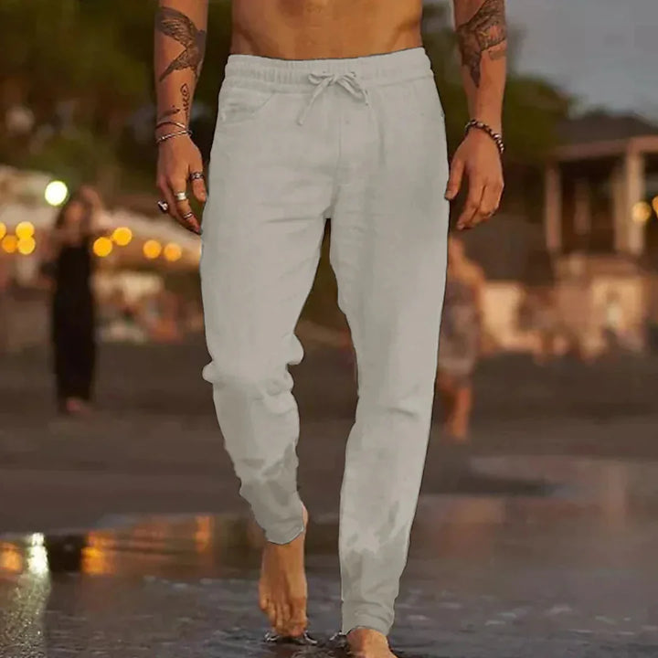 Jaxx - Pantalon décontracté en lin pour homme