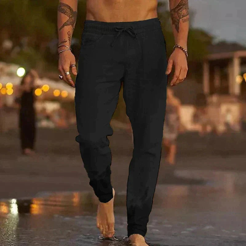 Jaxx - Pantalon décontracté en lin pour homme