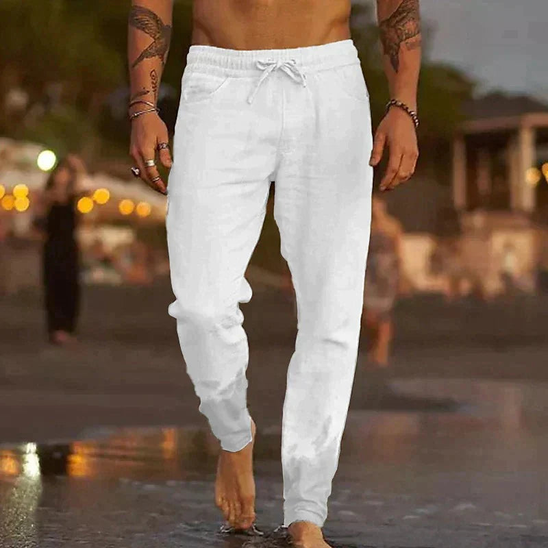 Jaxx - Pantalon décontracté en lin pour homme