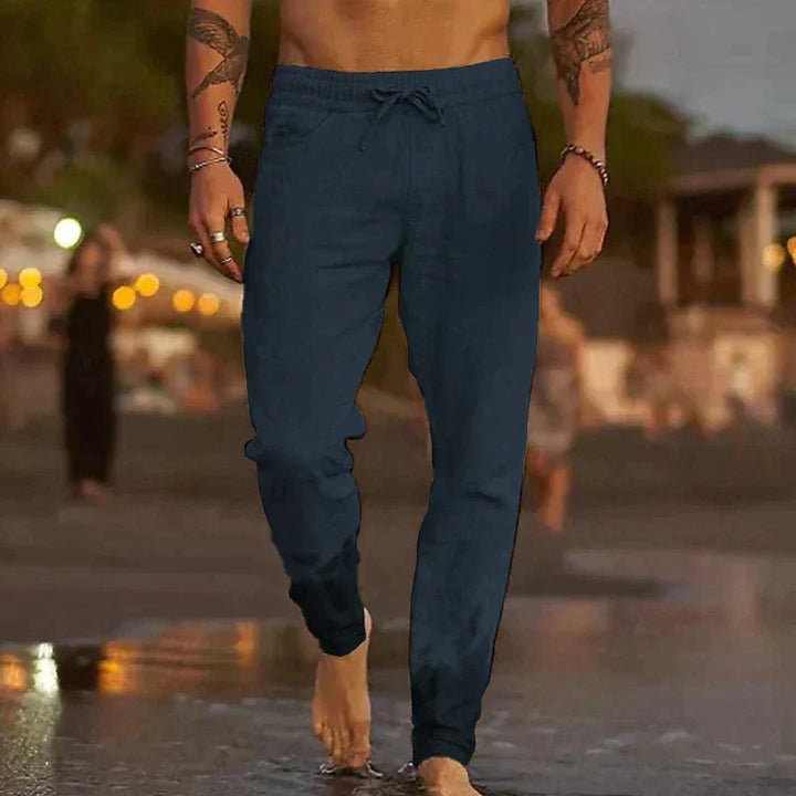 Jaxx - Pantalon décontracté en lin pour homme