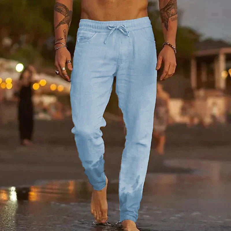 Jaxx - Pantalon décontracté en lin pour homme