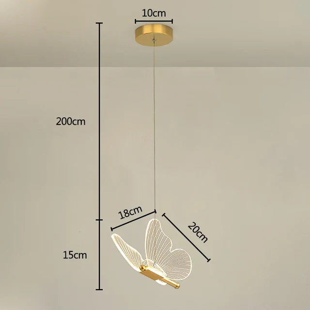 Lampe suspendue papillon à LED magique