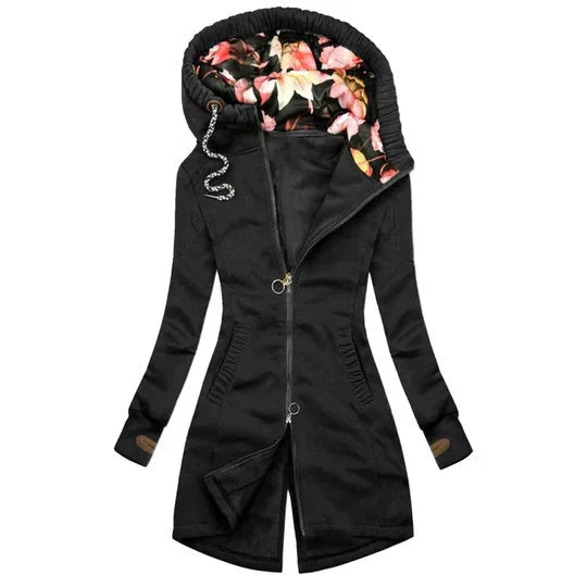 Veste zippée élégante avec capuche pour femme