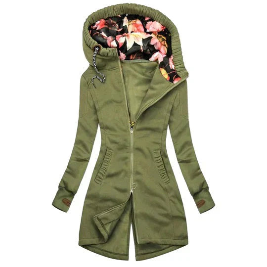 Veste zippée élégante avec capuche pour femme