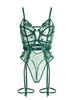 Body en dentelle verte avec armatures pour femme