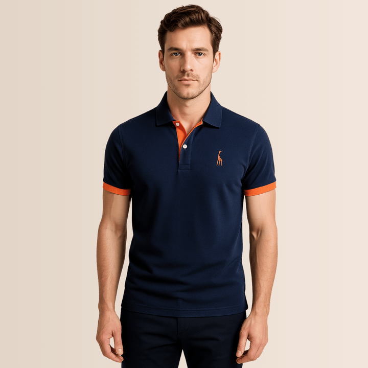 Polo à col montant en coton pour homme