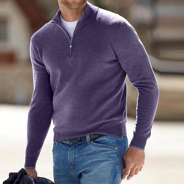 Zo - Pull zippé col V pour homme