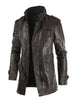 Manteau long en cuir pour homme