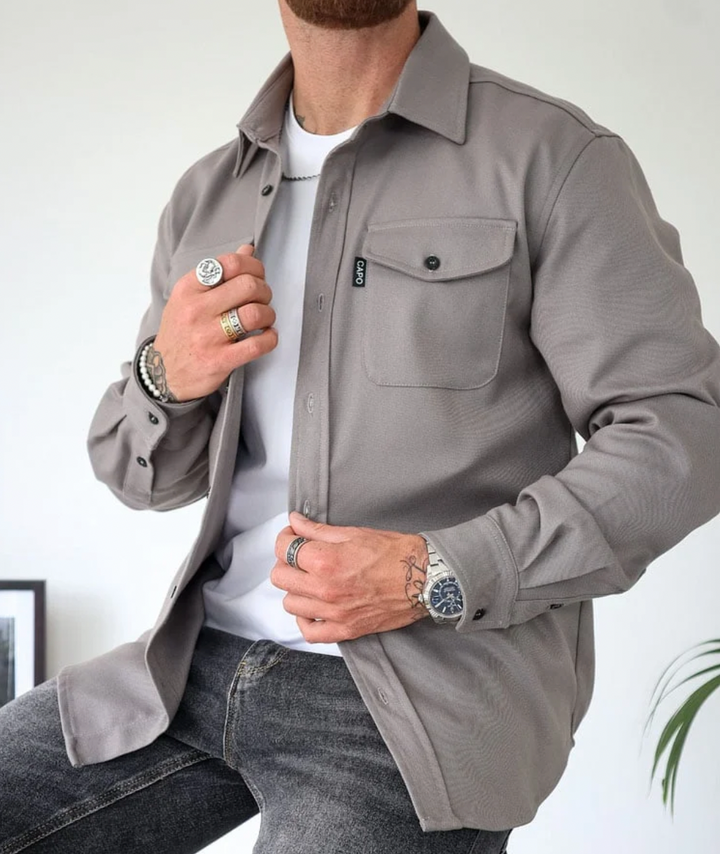 Chemise Homme à Manches Longues avec Poches