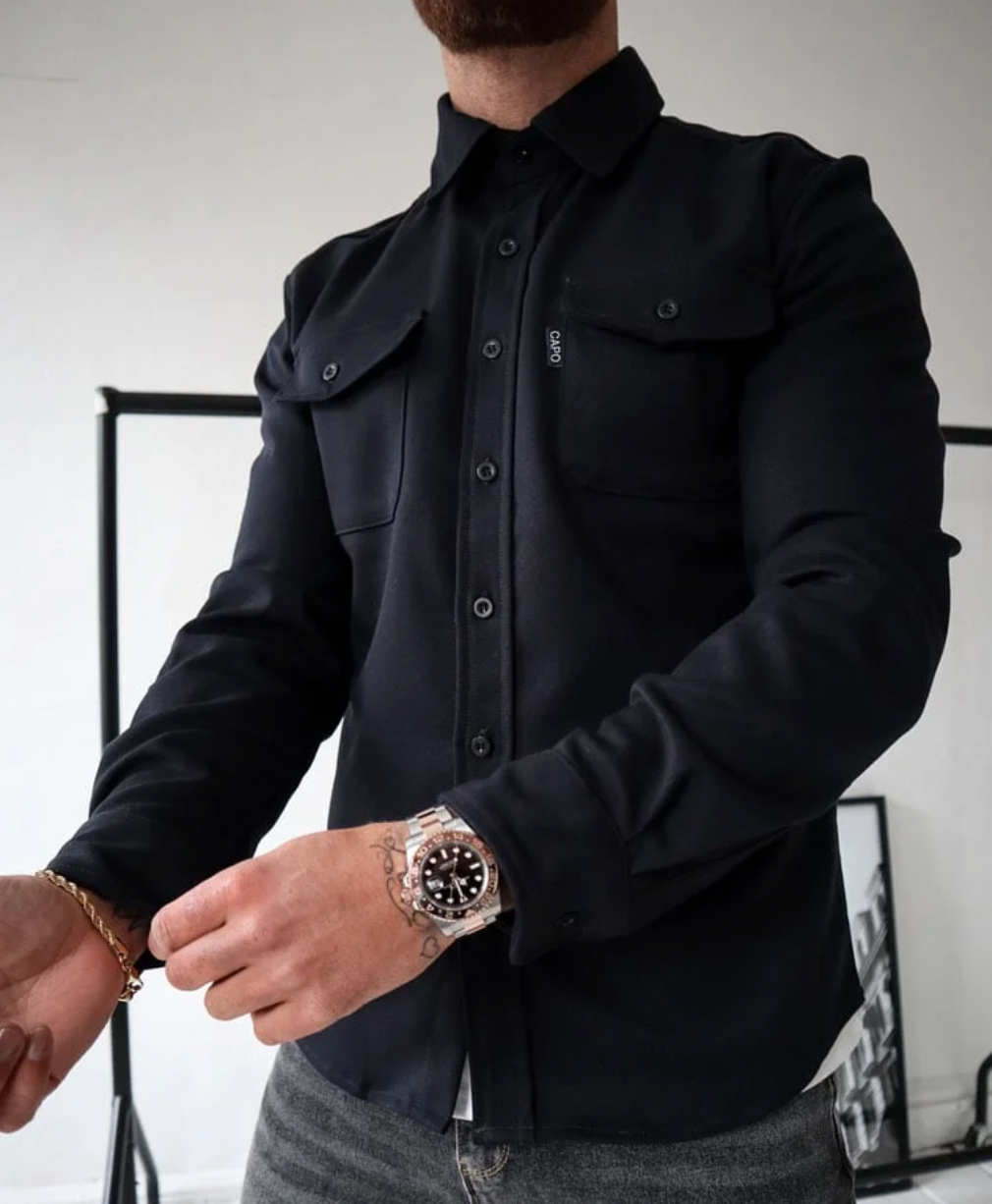 Chemise Homme à Manches Longues avec Poches