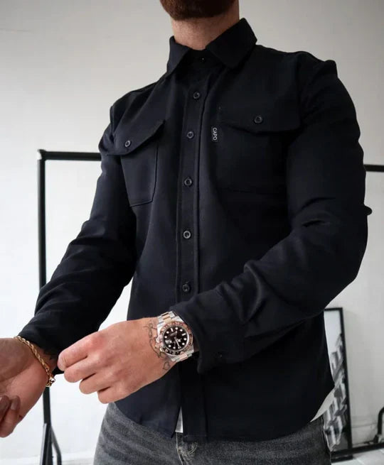 Chemise à manches longues avec poches pour homme