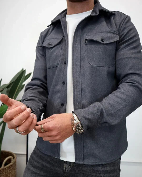 Chemise à manches longues avec poches pour homme