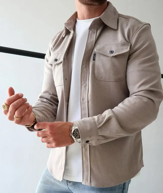 Chemise à manches longues avec poches pour homme