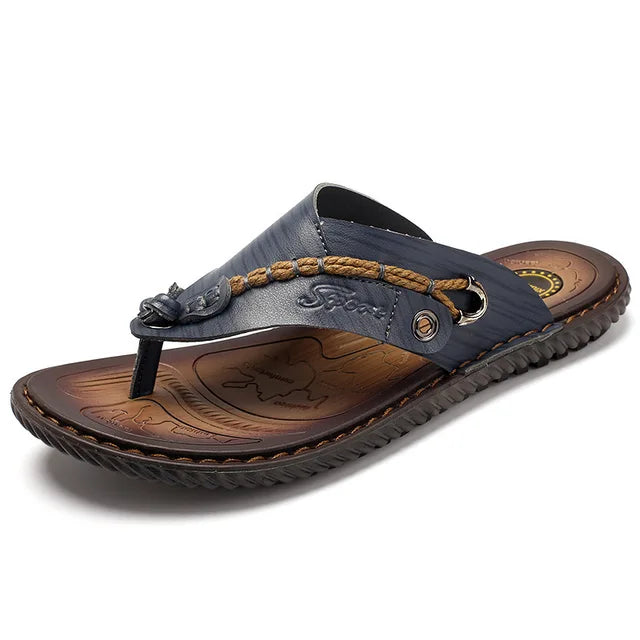 Tongs élégantes en cuir pour hommes