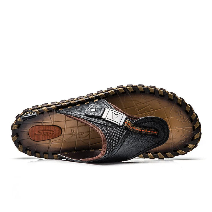 Tongs élégantes en cuir pour hommes