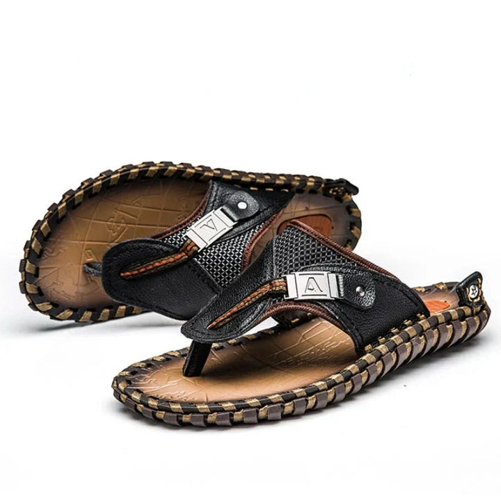 Tongs élégantes en cuir pour hommes