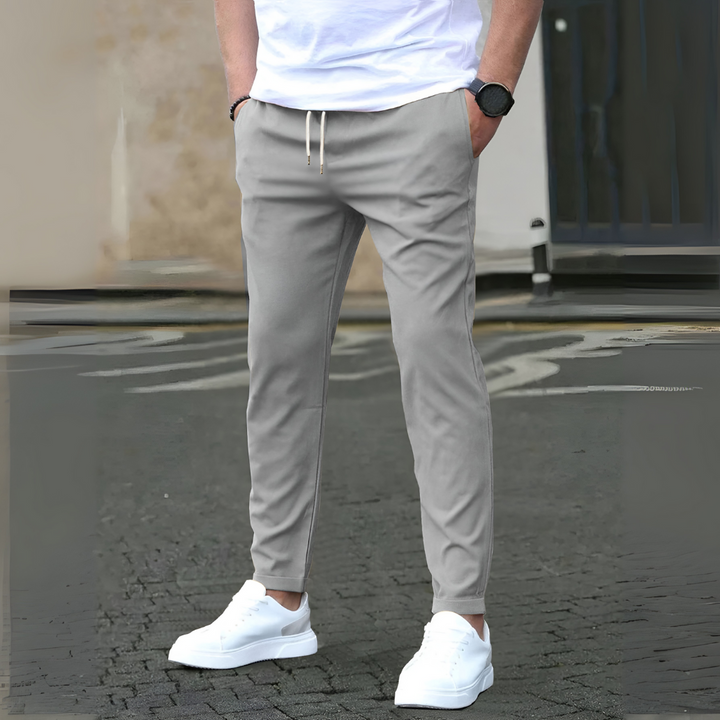 Pantalon slim à cordon de serrage pour homme