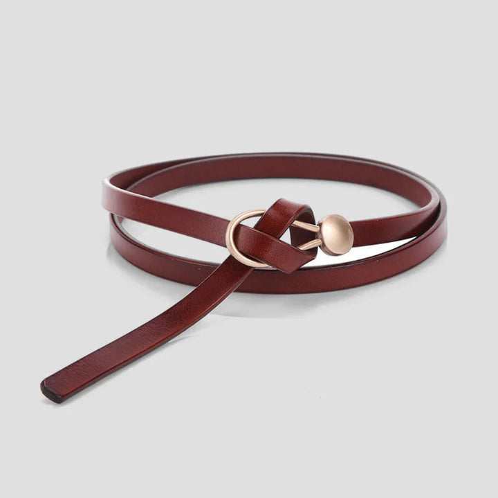 Ceinture fine en similicuir avec nœud pour femme