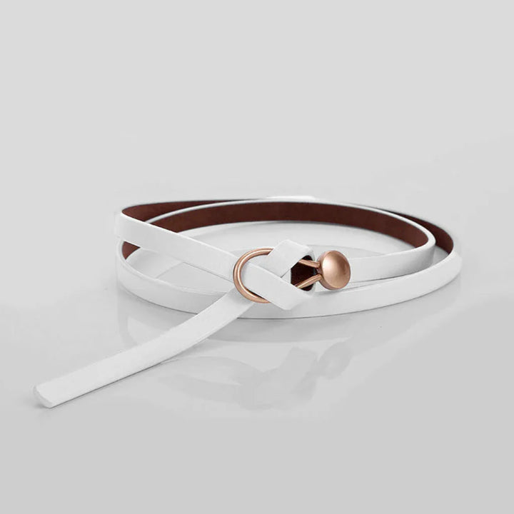 Ceinture fine en similicuir avec nœud pour femme