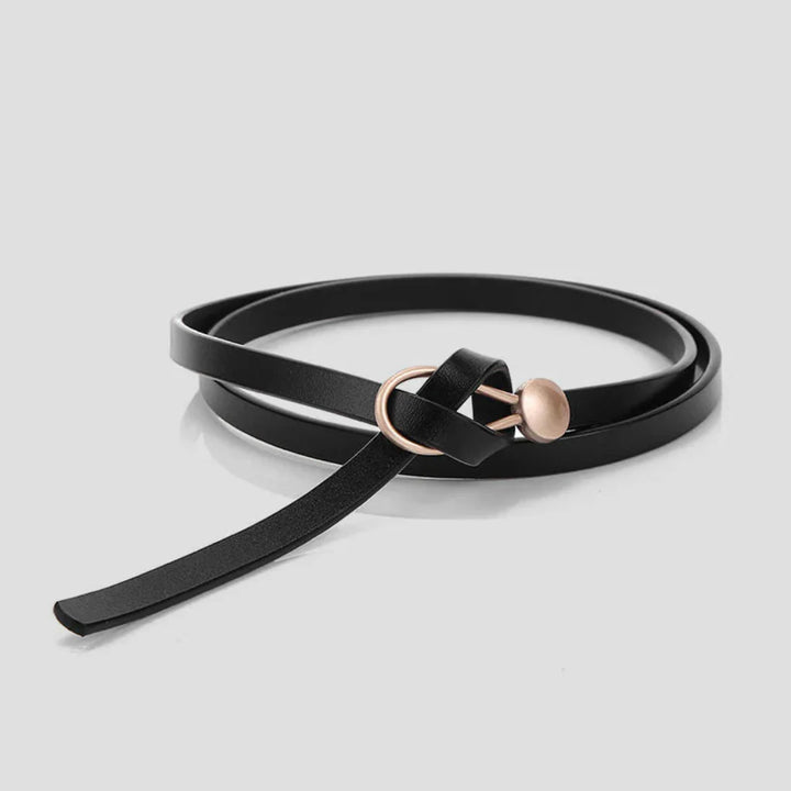 Ceinture fine en similicuir avec nœud pour femme