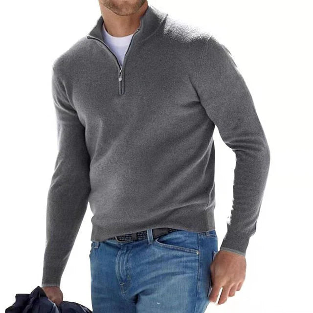 Zo - Pull zippé col V pour homme