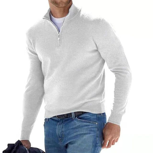 Zo - Pull zippé col V pour homme