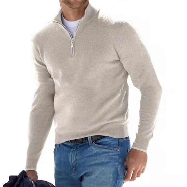 Zo - Pull zippé col V pour homme