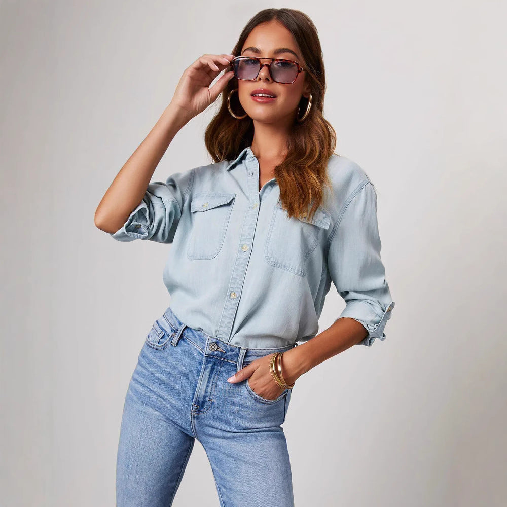 Chemise en jean vintage surdimensionnée