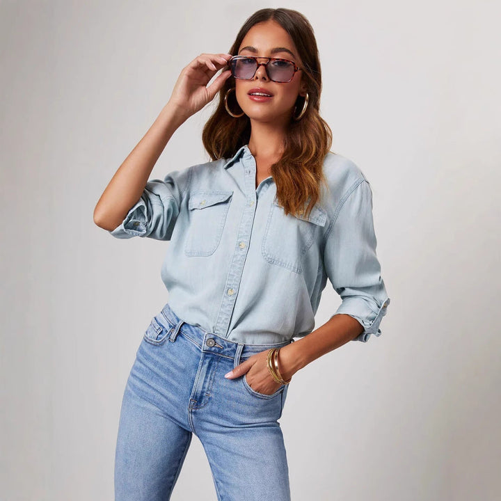 Chemise en jean vintage surdimensionnée