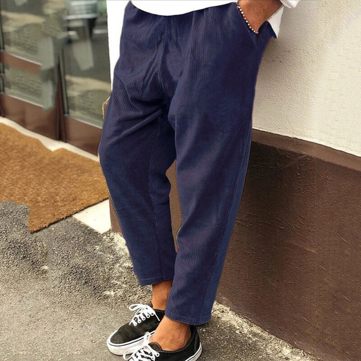 Pantalon décontracté en velours côtelé pour homme