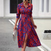 Robe mi-longue respirante à taille nouée