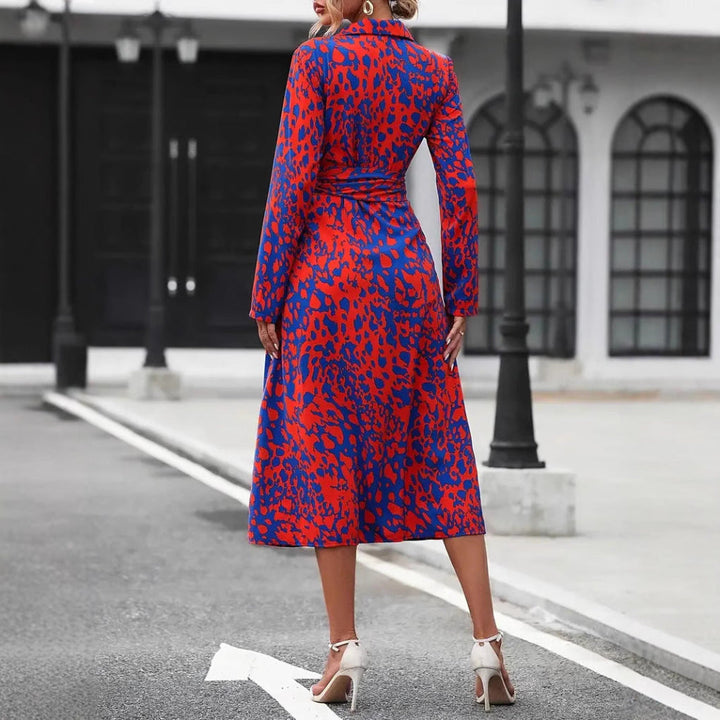 Robe mi-longue respirante à taille nouée