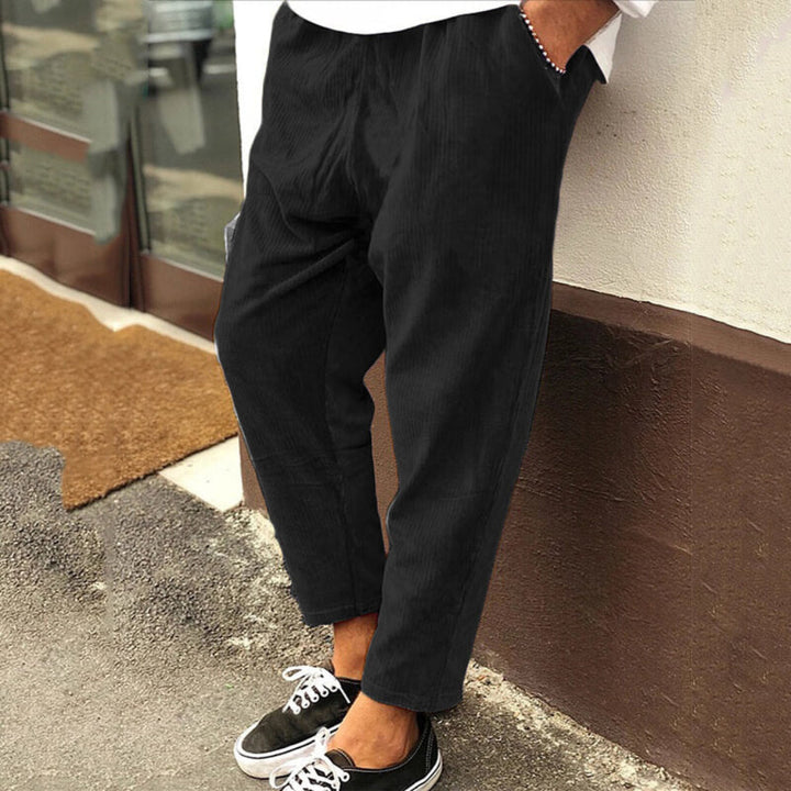 Pantalon décontracté en velours côtelé pour homme
