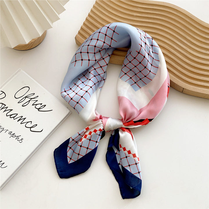 Écharpe imprimée en satin pour femme