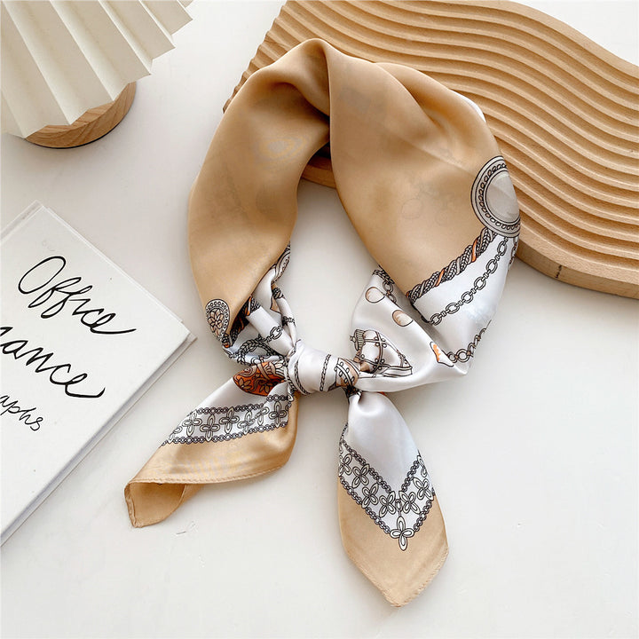 Écharpe imprimée en satin pour femme