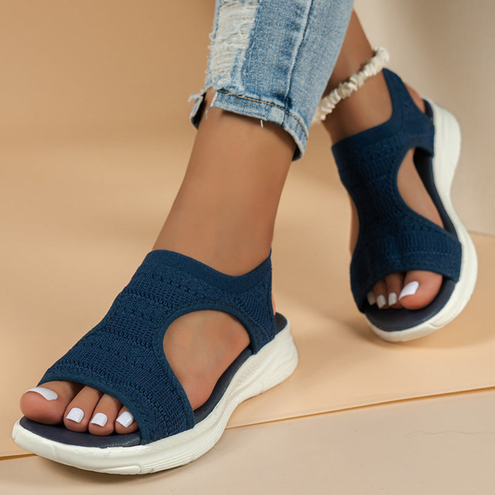 Sandales de sport à tige en tricot coussiné orthopédique