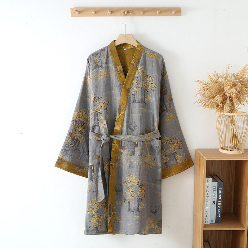 Peignoir kimono léger en coton pour homme