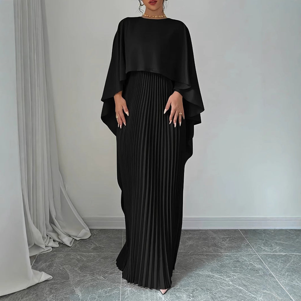 Robe longue à col montant pour femme