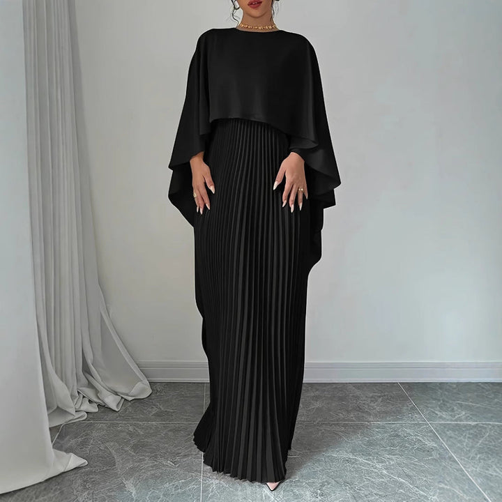 Robe longue à col montant pour femme