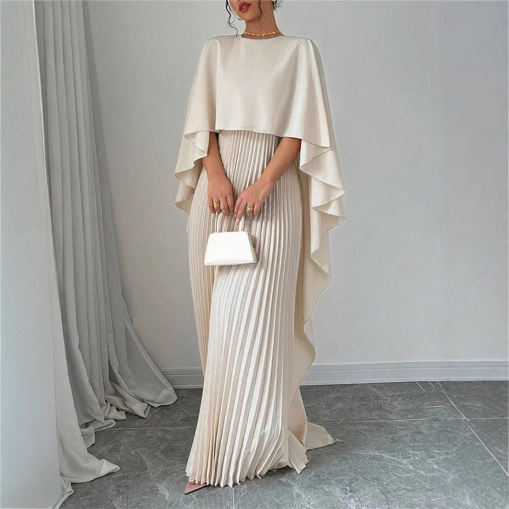 Robe longue à col montant pour femme