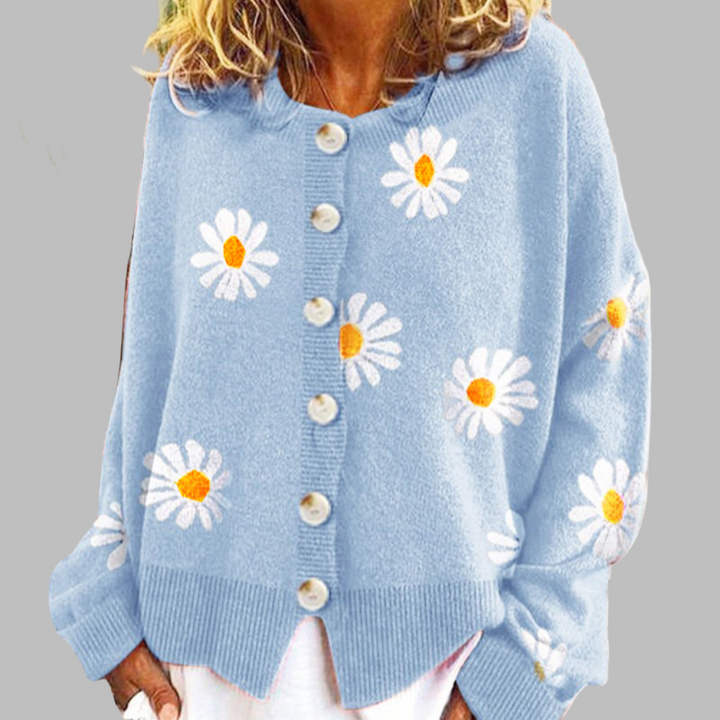 Pull en tricot fleuri pour femme