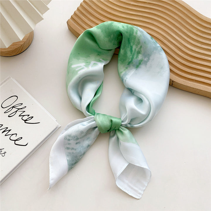 Écharpe imprimée en satin pour femme