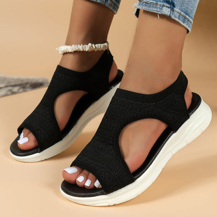 Sandales de sport à tige en tricot coussiné orthopédique