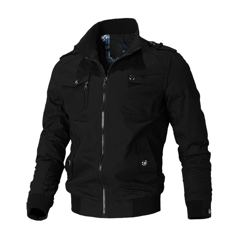 Veste bomber tactique pour homme avec fermeture éclair et poche poitrine : style et fonctionnalité réunis