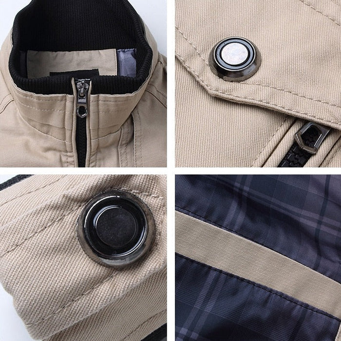Veste bomber tactique pour homme avec fermeture éclair et poche poitrine : style et fonctionnalité réunis