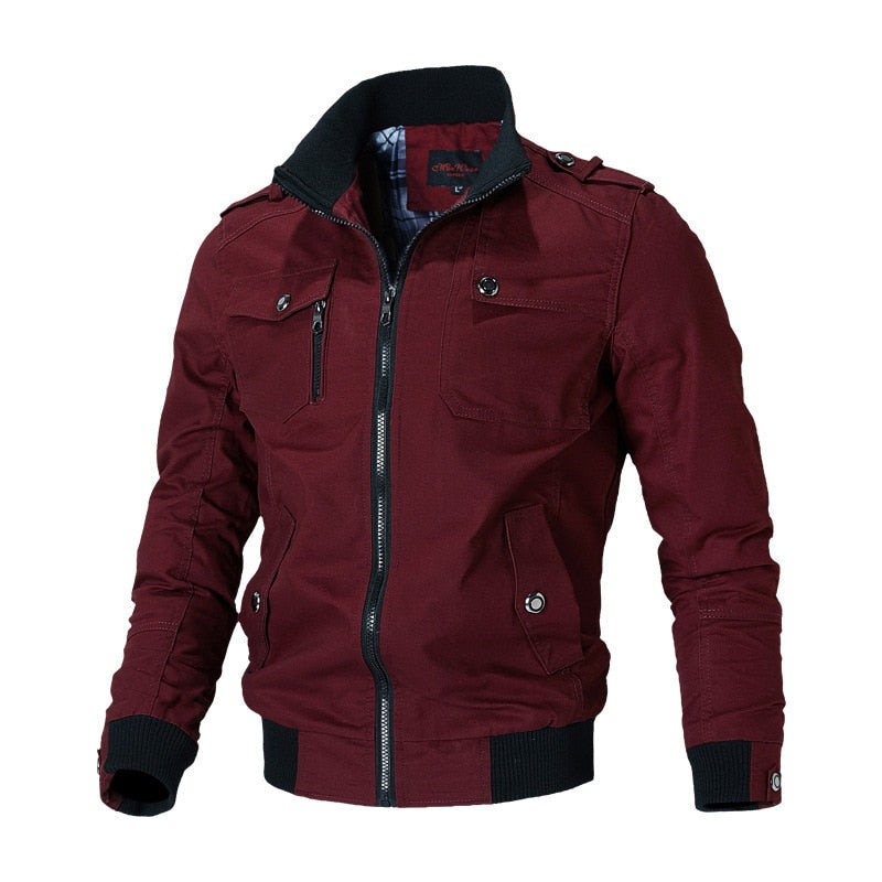 Veste bomber tactique pour homme avec fermeture éclair et poche poitrine : style et fonctionnalité réunis
