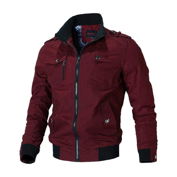 Veste bomber tactique pour homme avec fermeture éclair et poche poitrine : style et fonctionnalité réunis