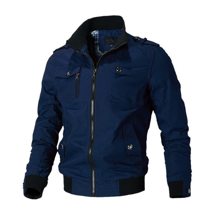 Veste bomber tactique pour homme avec fermeture éclair et poche poitrine : style et fonctionnalité réunis